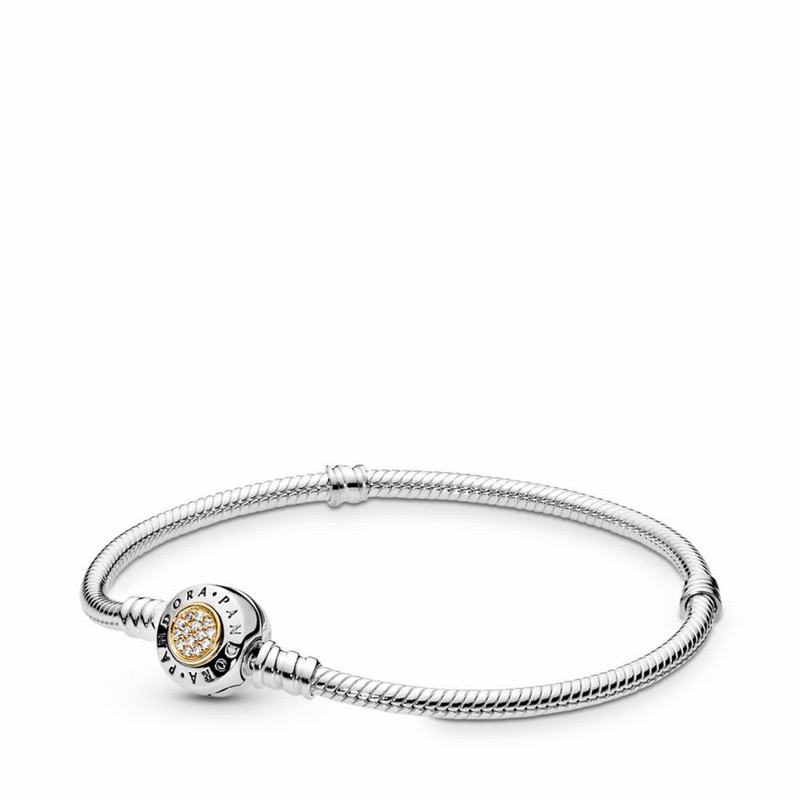Pandora Signature Bracelet Europe - Two Tone/Cubic Zirconia - 462951OBZ